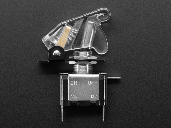 Illuminated Toggle Switch with Cover - White / Clear by The Pi Hut - The Pi Hut