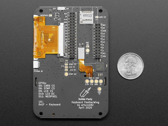 Keyboard FeatherWing - QWERTY Keyboard + 2.6" LCD [Discontinued] by The Pi Hut - The Pi Hut