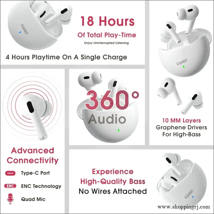 KIVART FITPRO EARBUDS Pure Sound, Zero Boundaries with ENC