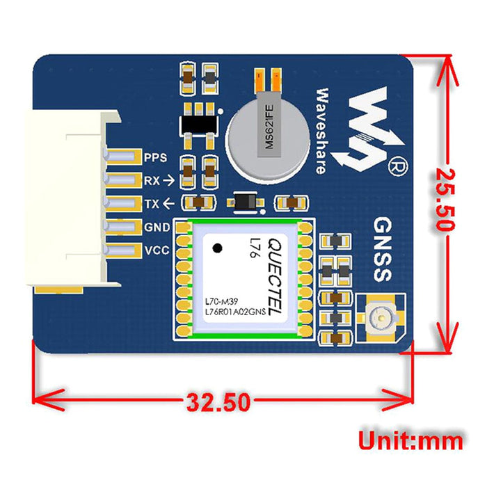 L76X Multi-GNSS Module (GPS, BDS, QZSS) [discontinued] by Waveshare - The Pi Hut