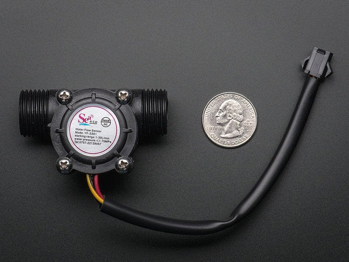 Liquid Flow Meter -  Plastic 1/2" NPS Threaded [Discontinued] by The Pi Hut - The Pi Hut