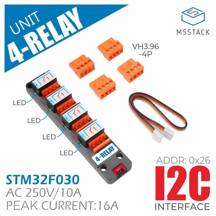 M5Stack 4-Relay Unit by M5Stack - The Pi Hut