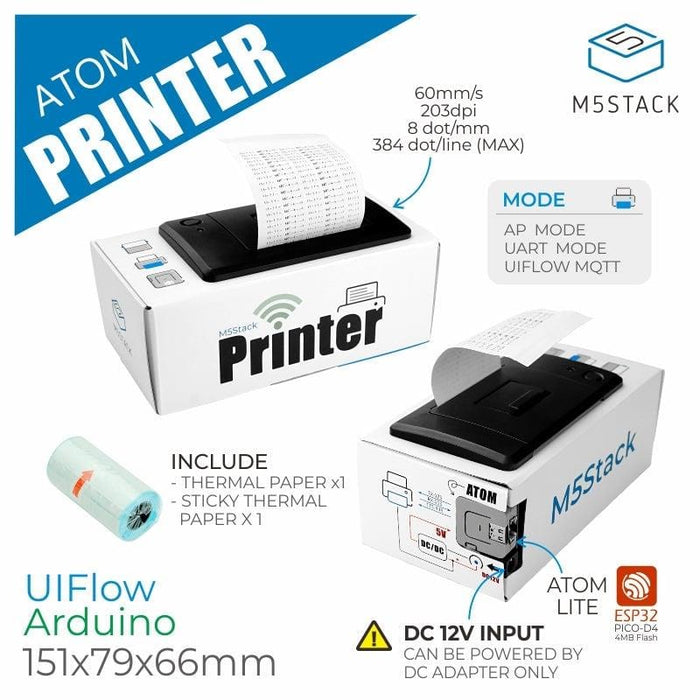 M5Stack ATOM Thermal Printer Kit by M5Stack - The Pi Hut