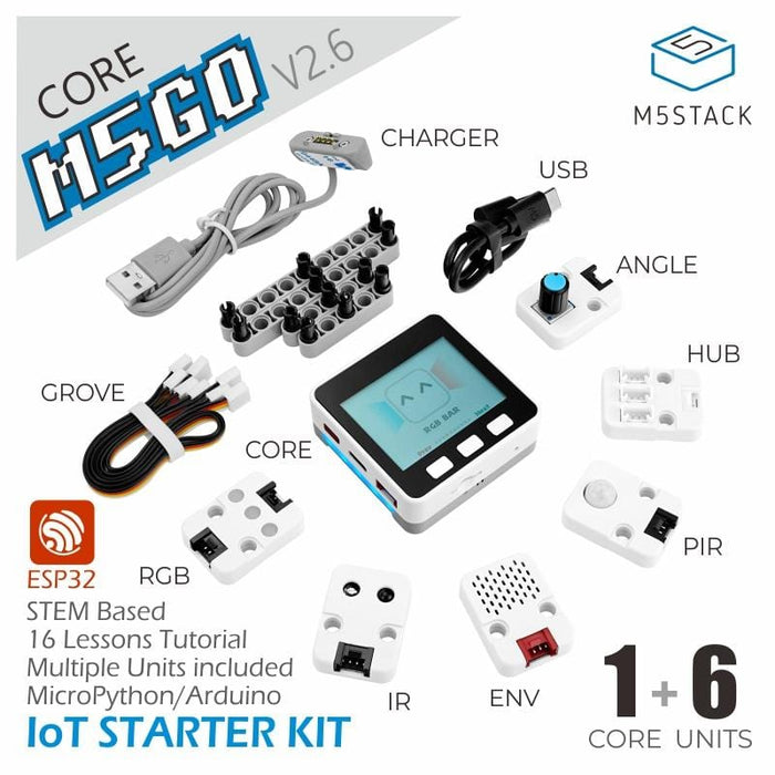 M5Stack M5GO IoT Starter Kit V2.6 [Discontinued] by M5Stack - The Pi Hut