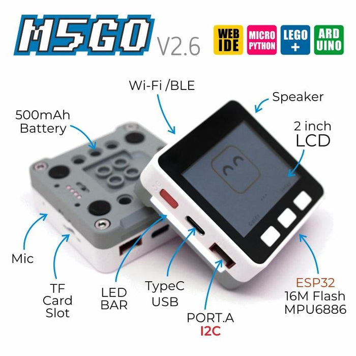 M5Stack M5GO IoT Starter Kit V2.6 [Discontinued] by M5Stack - The Pi Hut