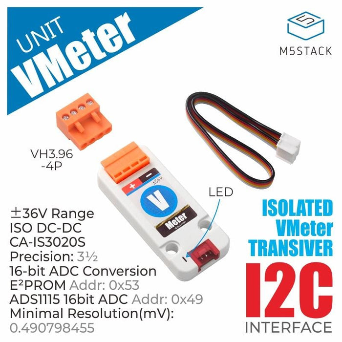 M5Stack Voltmeter Unit (ADS1115) by M5Stack - The Pi Hut