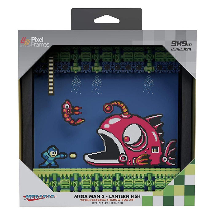 Mega Man 2 Lantern Fish Pixel Frame (9x9") [Discontinued] by Pixel Frames - The Pi Hut
