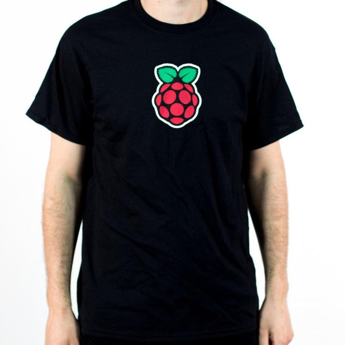 Men's Black Raspberry Pi Logo T-shirt [discontinued] by Raspberry Pi - The Pi Hut