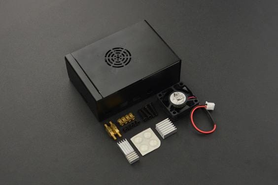 Metal Case with Heatsink & Fan for Raspberry Pi 4 Model B [Discontinued] by DFRobot - The Pi Hut