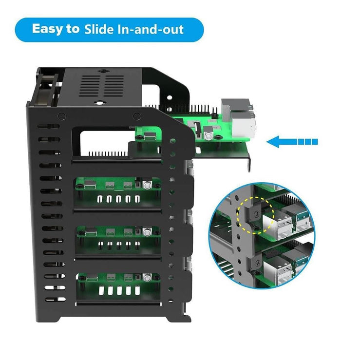 Metal Cluster Rack Case for Raspberry Pi [Discontinued] by Uctronics - The Pi Hut