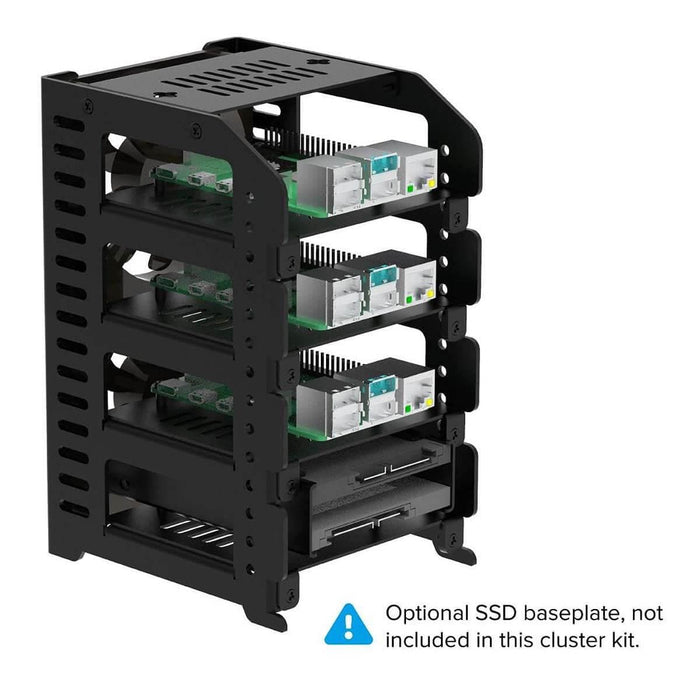 Metal Cluster Rack Case for Raspberry Pi [Discontinued] by Uctronics - The Pi Hut