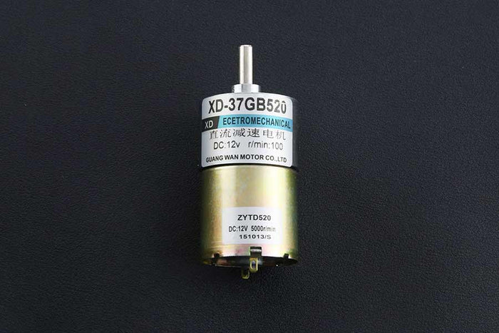 Metal DC Geared Motor - 12V 100RPM 12kg.cm by The Pi Hut - The Pi Hut