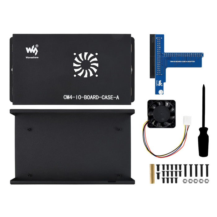 Metal Enclosure for Compute Module 4 IO Board (with Cooling Fan) by Waveshare - The Pi Hut