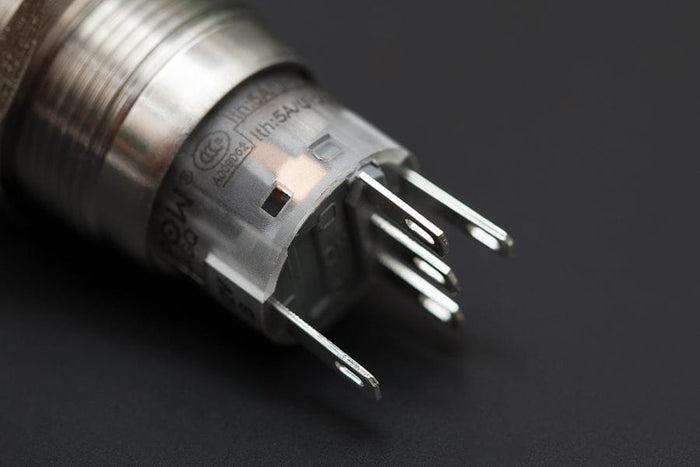 Metal illuminated Pushbutton-Blue Ring [Discontinued] by DFRobot - The Pi Hut