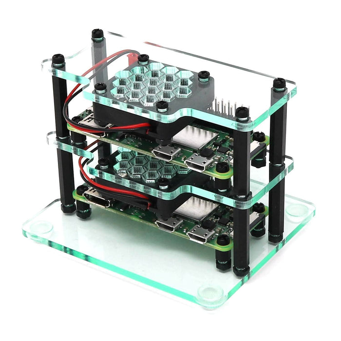 Mini Cluster Case for Raspberry Pi Zero 2 (with Fans) by The Pi Hut - The Pi Hut