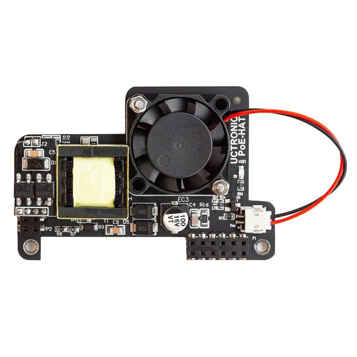 Mini Power over Ethernet (PoE) HAT for Raspberry Pi 4 - With Fan [discontinued] by Uctronics - The Pi Hut