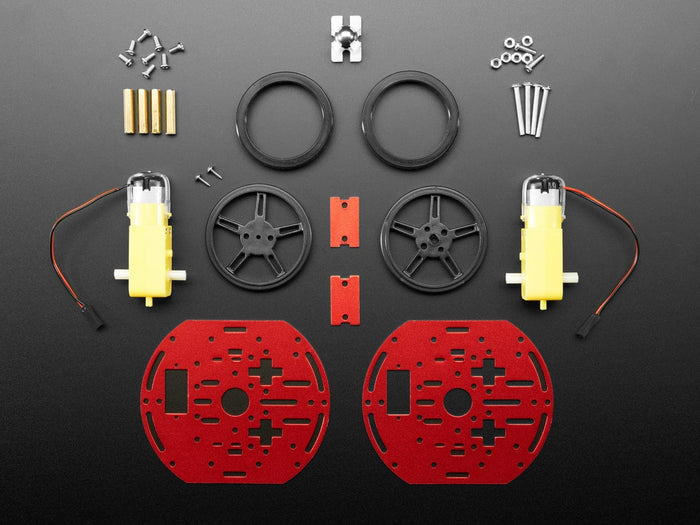 Mini Round Robot Chassis Kit - 2WD with DC Motors by Adafruit - The Pi Hut