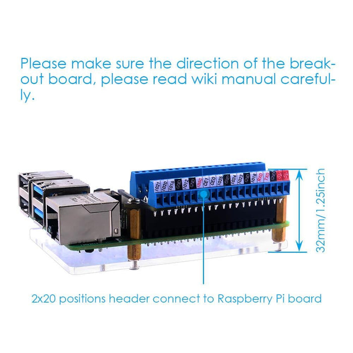 Mini Terminal Breakout Board for Raspberry Pi by 52Pi - The Pi Hut