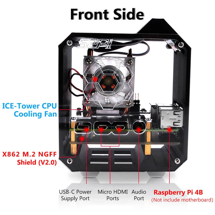 Mini Tower NAS Kit for Raspberry Pi 4 [Discontinued] by 52Pi - The Pi Hut