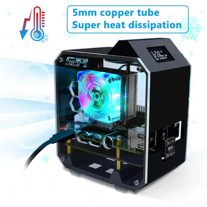Mini Tower NAS Kit for Raspberry Pi 4 [Discontinued] by 52Pi - The Pi Hut