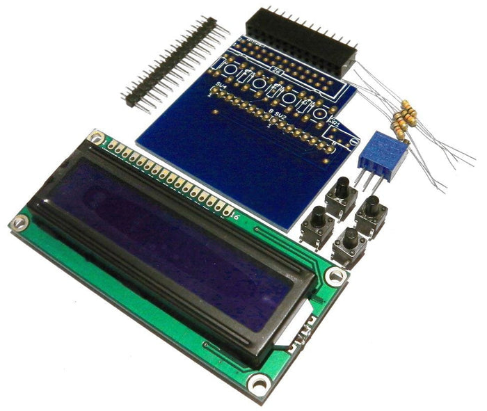 MyPi - Read Your Pi - LCD & Board Kit (16x2 Blue & White) [discontinued] by ModMyPi - The Pi Hut