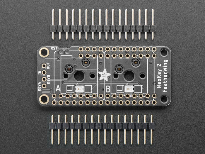 NeoKey FeatherWing - Two Mechanical Key Switches with NeoPixels by Adafruit - The Pi Hut