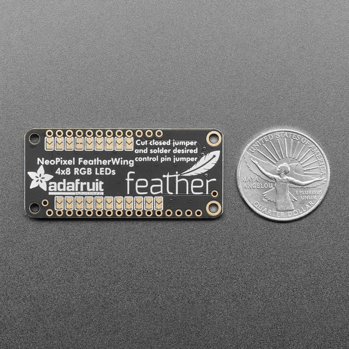 NeoPixel FeatherWing - 4x8 RGB LED Add-on For All Feather Boards by Adafruit - The Pi Hut