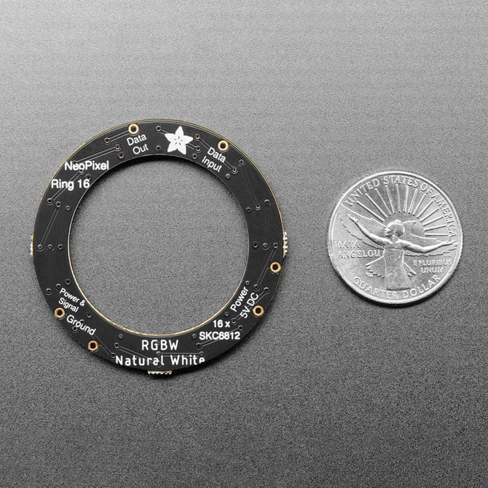 NeoPixel Ring - 16 x 5050 RGBW LEDs w/ Integrated Drivers (Natural White - ~4500K) by Adafruit - The Pi Hut