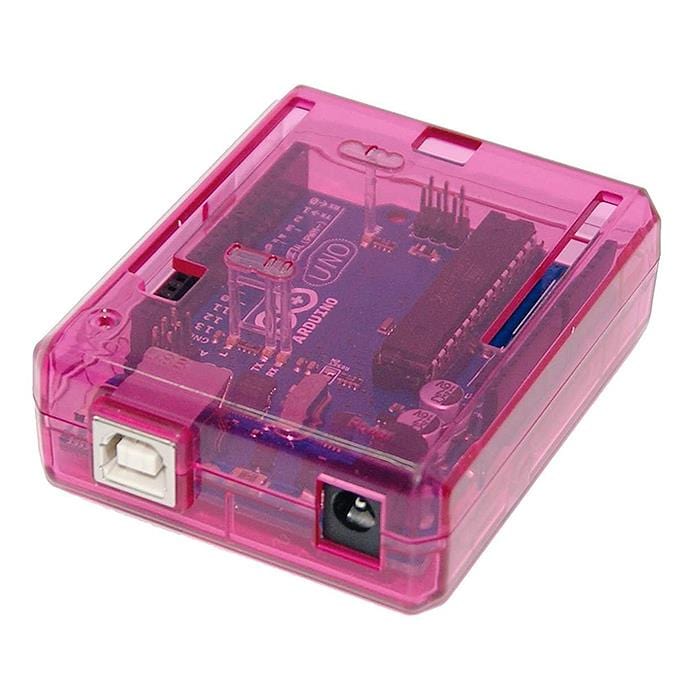 Pink Protective case for Arduino Uno [Discontinued] by The Pi Hut - The Pi Hut