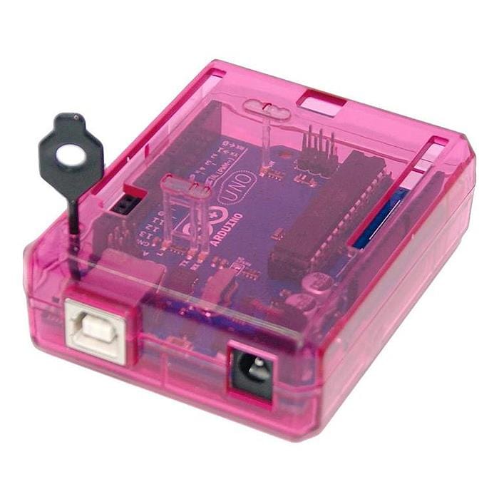 Pink Protective case for Arduino Uno [Discontinued] by The Pi Hut - The Pi Hut