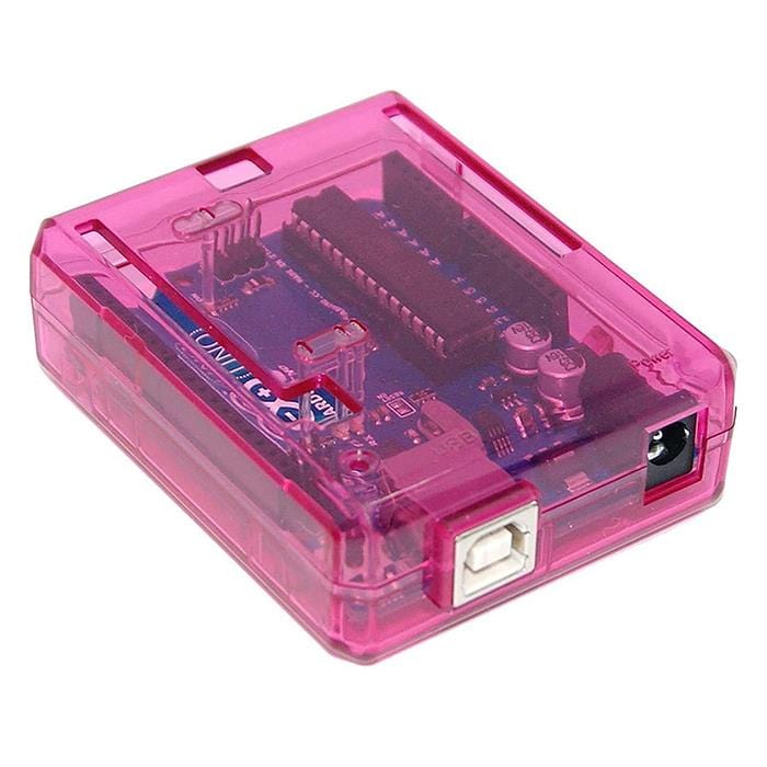 Pink Protective case for Arduino Uno [Discontinued] by The Pi Hut - The Pi Hut