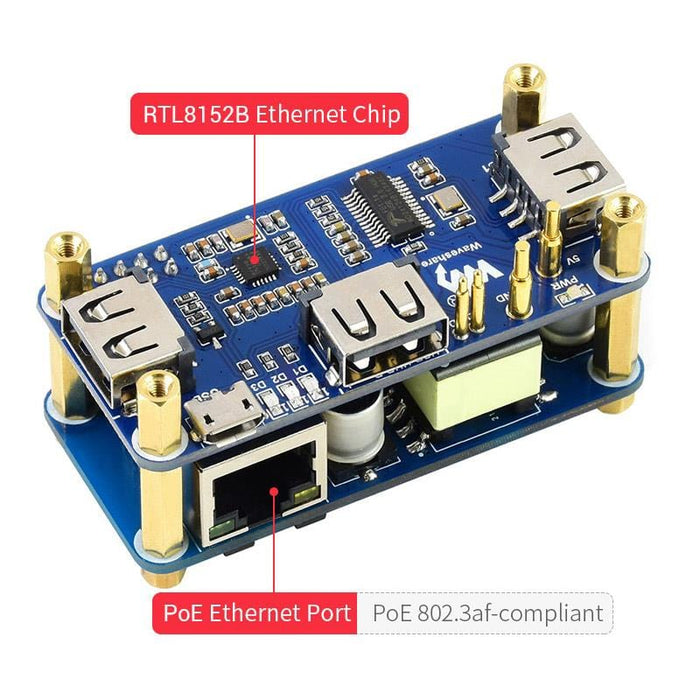 PoE USB Hub HAT for Raspberry Pi Zero by Waveshare - The Pi Hut