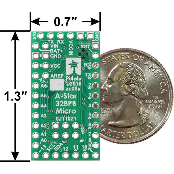 Pololu A-Star 328PB Micro - 5V 16MHz by Pololu - The Pi Hut