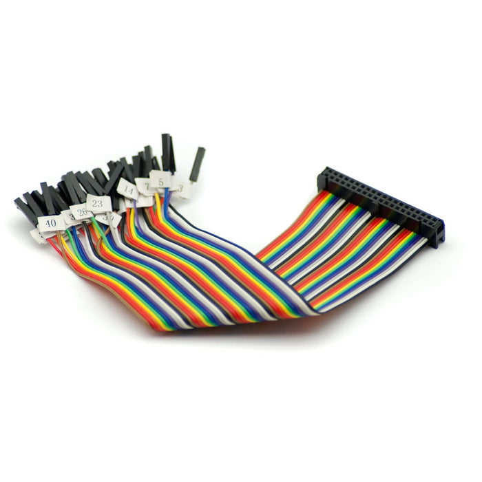 Raspberry Pi 40 Pin GPIO Socket Connector to Labelled Pins - Female - 200mm by ModMyPi - The Pi Hut