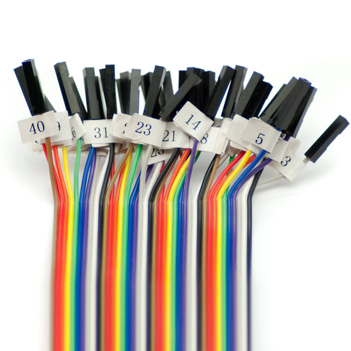 Raspberry Pi 40 Pin GPIO Socket Connector to Labelled Pins - Female - 200mm by ModMyPi - The Pi Hut