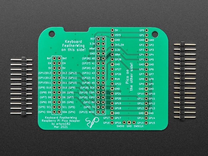 Raspberry Pi Pico Adapter PCB for Keyboard FeatherWing [Discontinued] by Solder Party - The Pi Hut
