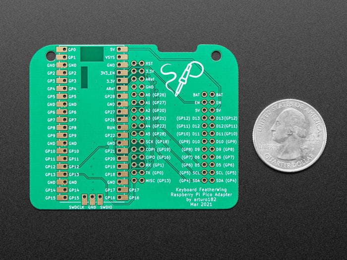 Raspberry Pi Pico Adapter PCB for Keyboard FeatherWing [Discontinued] by Solder Party - The Pi Hut