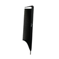 Black carbon fiber comb with metal end on a white background