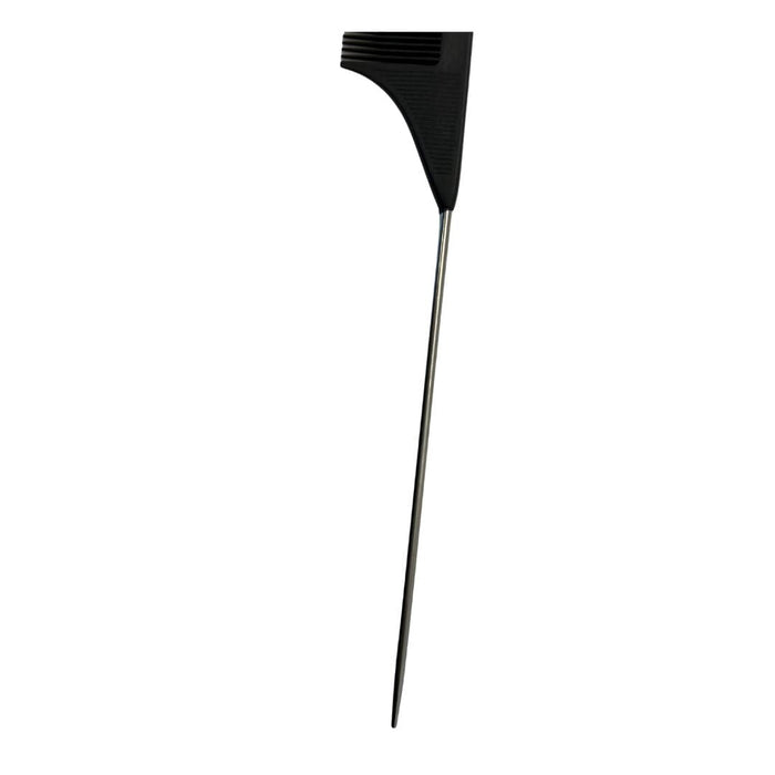 Black Carbon Fiber Rat Tail Comb with Metal End Hair Tools DossoBeauty