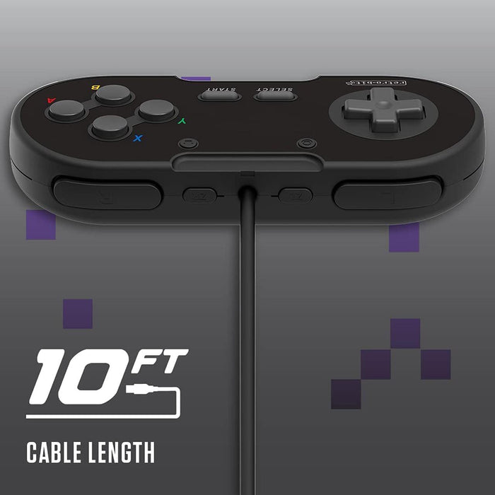 Retro-Bit Legacy16 Wired USB Controller - Onyx [Discontinued] by Retro-Bit - The Pi Hut