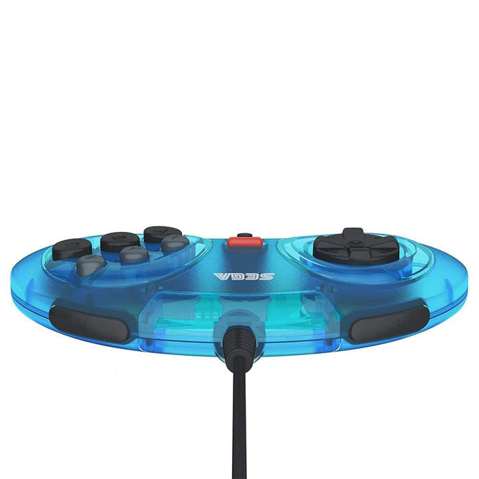 Retro-Bit Official SEGA Mega Drive 8-Button USB Arcade Pad - Blue [discontinued] by Retro-Bit - The Pi Hut