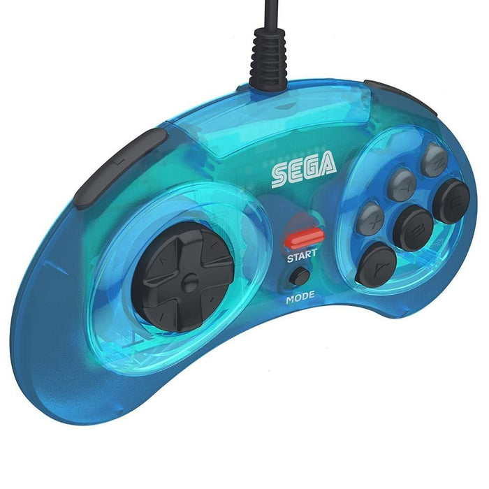 Retro-Bit Official SEGA Mega Drive 8-Button USB Arcade Pad - Blue [discontinued] by Retro-Bit - The Pi Hut