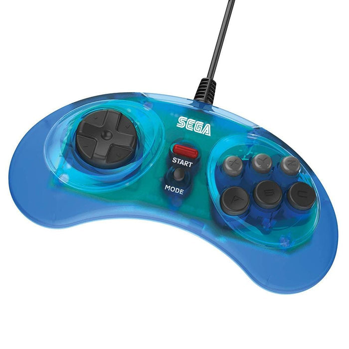 Retro-Bit Official SEGA Mega Drive 8-Button USB Arcade Pad - Blue [discontinued] by Retro-Bit - The Pi Hut