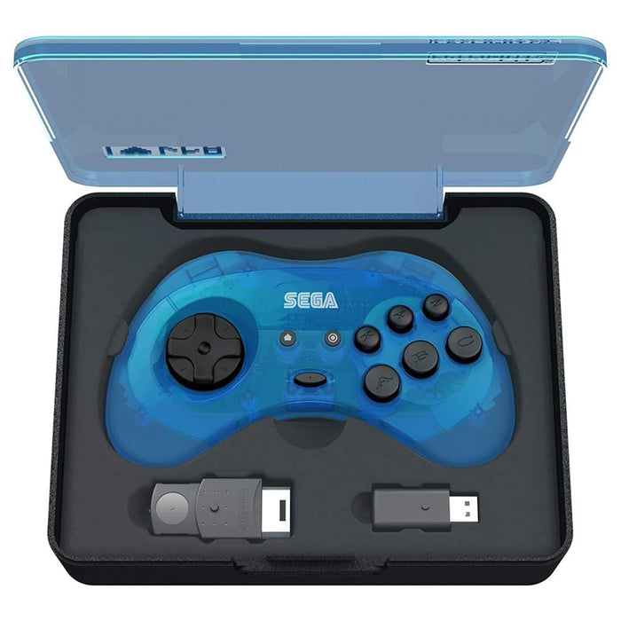 Retro-Bit Official SEGA Saturn 8-Button 2.4Ghz Wireless Arcade Pad - Blue [Discontinued] by Retro-Bit - The Pi Hut