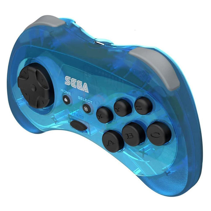 Retro-Bit Official SEGA Saturn 8-Button 2.4Ghz Wireless Arcade Pad - Blue [Discontinued] by Retro-Bit - The Pi Hut