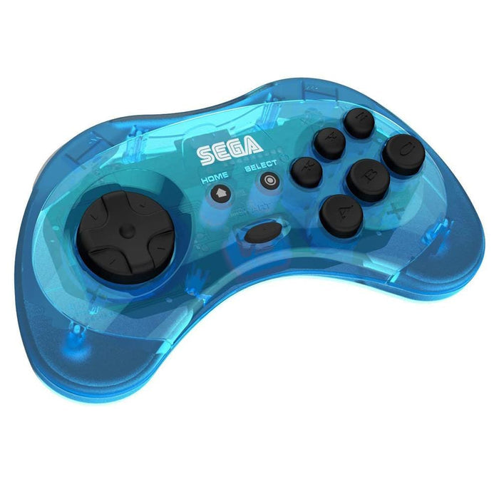Retro-Bit Official SEGA Saturn 8-Button 2.4Ghz Wireless Arcade Pad - Blue [Discontinued] by Retro-Bit - The Pi Hut