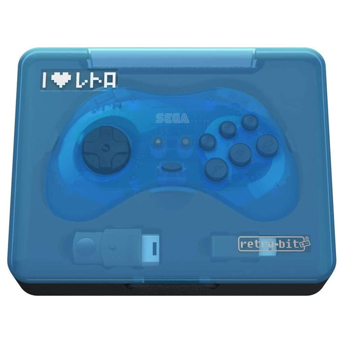 Retro-Bit Official SEGA Saturn 8-Button 2.4Ghz Wireless Arcade Pad - Blue [Discontinued] by Retro-Bit - The Pi Hut