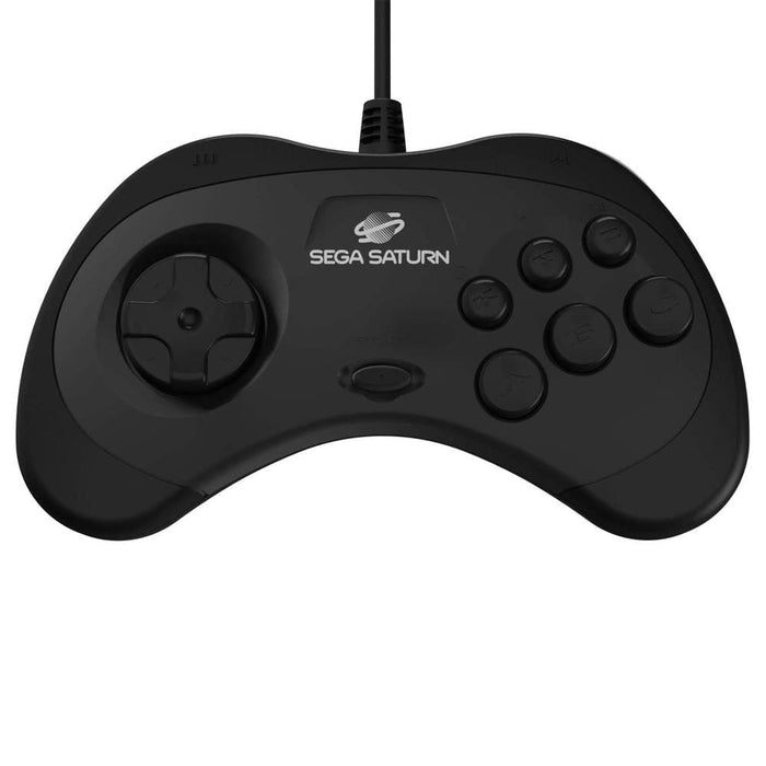 Retro-Bit Official SEGA Saturn 8-Button USB Arcade Pad - Black [discontinued] by Retro-Bit - The Pi Hut