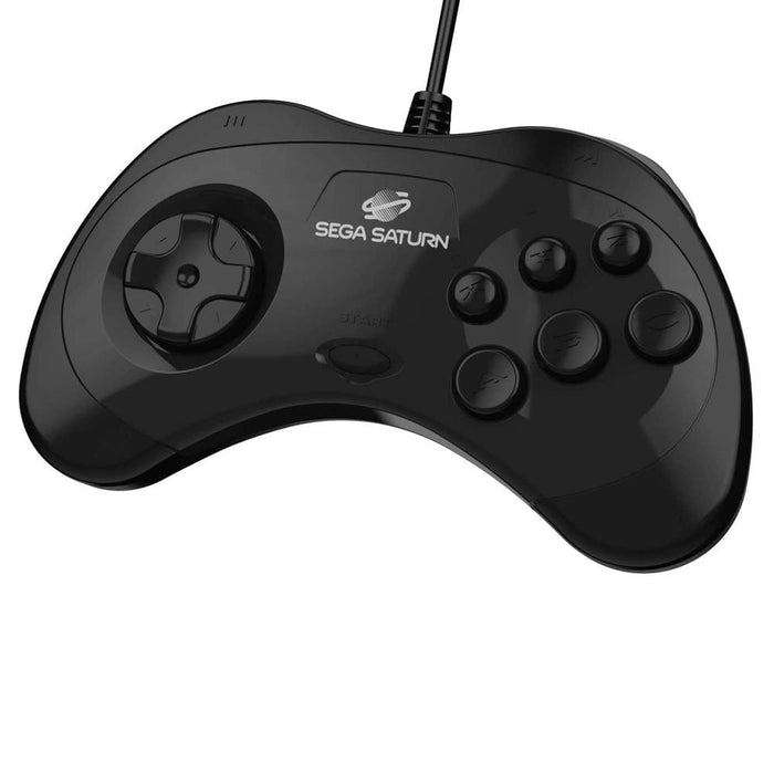 Retro-Bit Official SEGA Saturn 8-Button USB Arcade Pad - Black [discontinued] by Retro-Bit - The Pi Hut