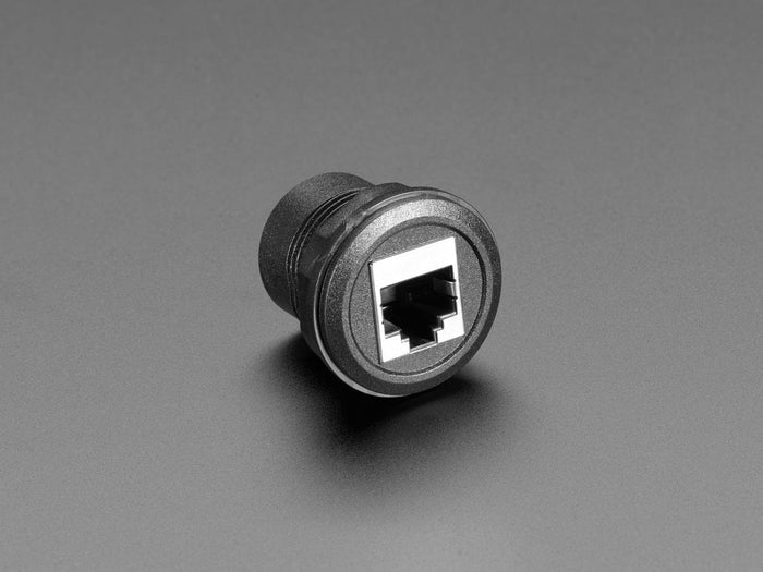 RJ-45 Ethernet Round Panel Mount Adapter Plug by The Pi Hut - The Pi Hut